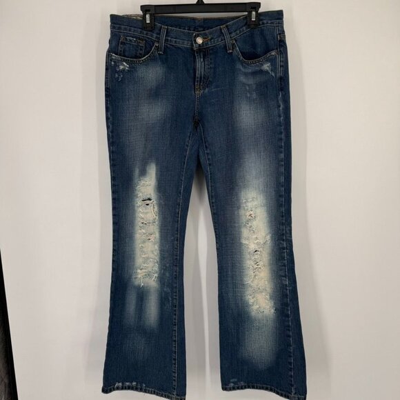 Stetson Womens Classic Bootcut Jeans No.816 Size 14 Long Distressed Denim - Picture 7 of 16